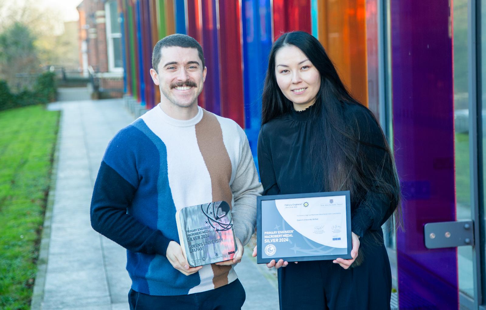 Siofra Frost and Jonathan Browning outside the CSB